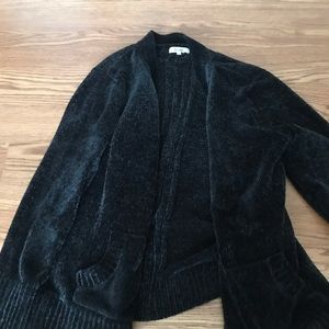 Black fuzzy cardigan